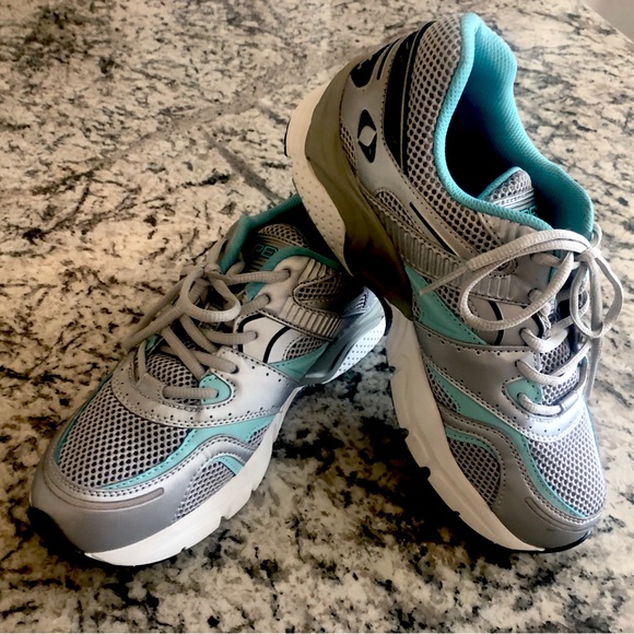 Apex Womens Boss Runner Active Shoes X-Last-Silver Sea Blue Size 10 X-Wide EUC - Picture 12 of 12
